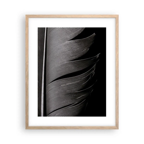 Plagát v ráme zo svetlého duba - Perie – nádherná konštrukcia - 40x50 cm