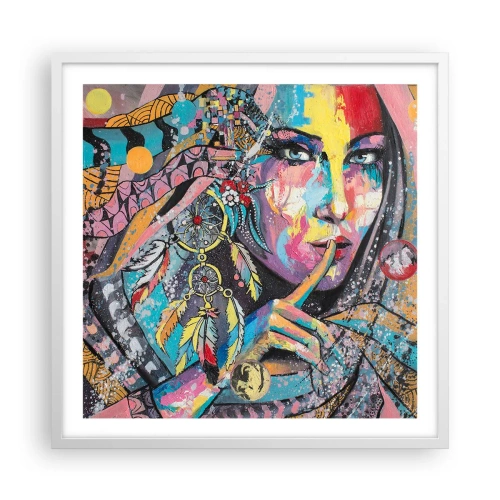 Plagát v bielom ráme - Mlč, než pochopíš - 60x60 cm