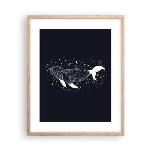 Plagát v ráme zo svetlého duba - V oceáne vesmíru - 40x50 cm