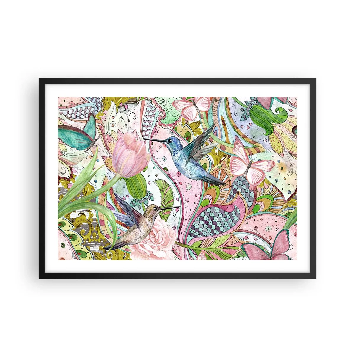 Plagát v čiernom ráme - Zamotané do lián - 70x50 cm