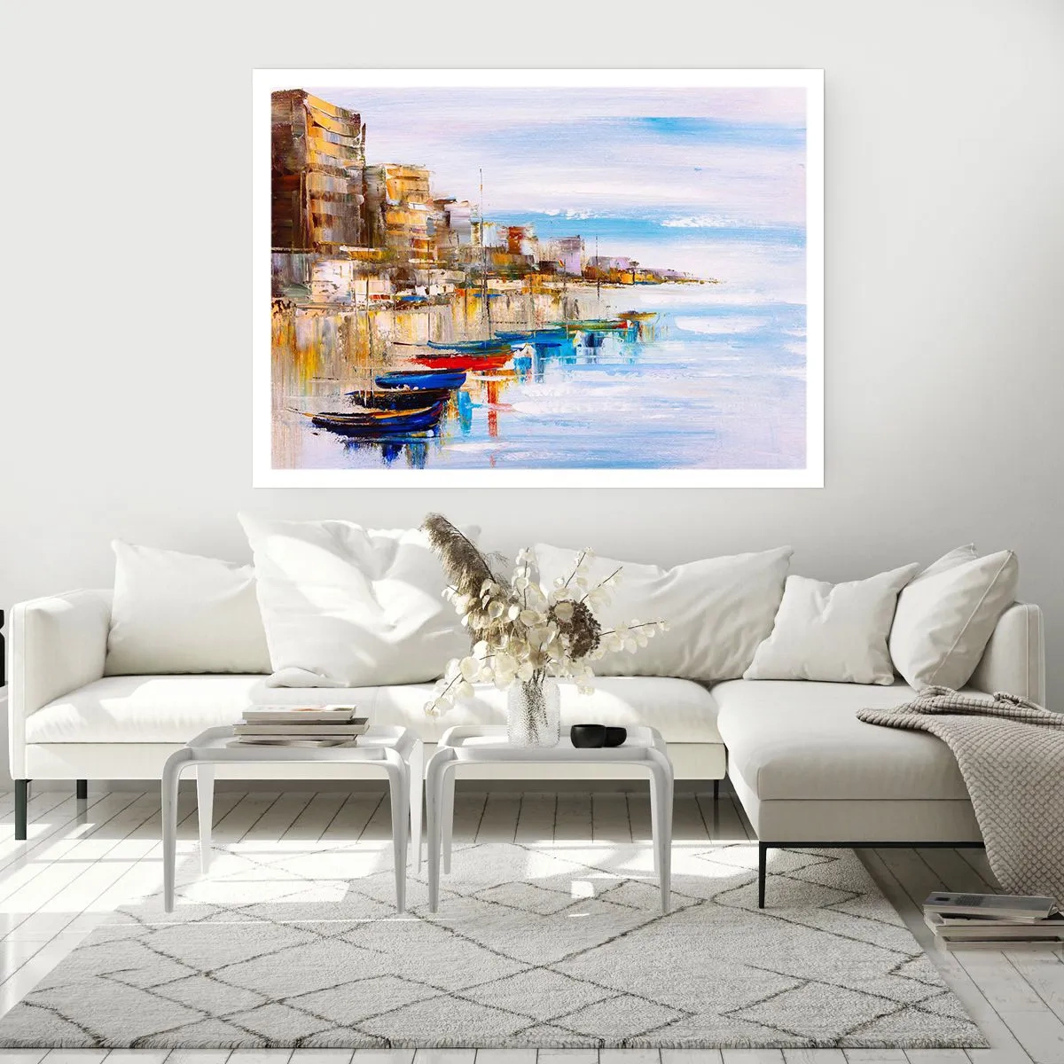 Plagát - Viacfarebný mestský prístav - 91x61 cm