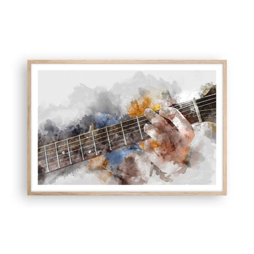 Plagát v ráme zo svetlého duba - Poézia medzi strunami - 91x61 cm