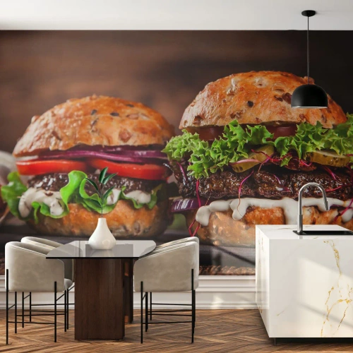Fototapeta Premium Sand - American dream - Gastronómia, Hamburger, Kulinárske - 100x70 cm