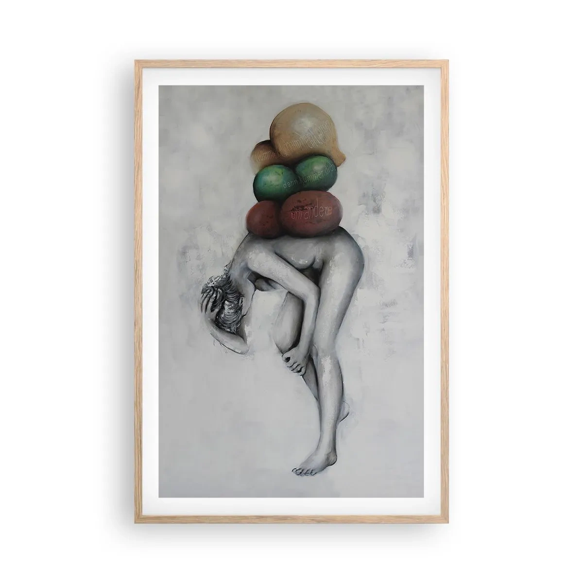 Plagát v ráme zo svetlého duba - Bremeno života - 61x91 cm