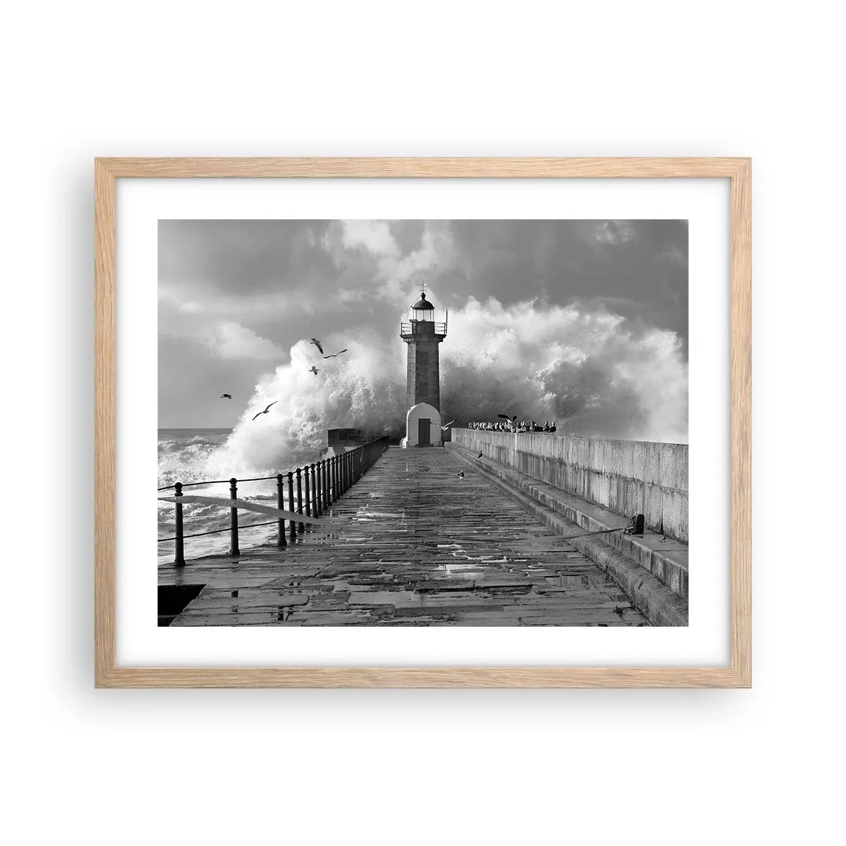 Plagát v ráme zo svetlého duba - Nebojácna - 50x40 cm