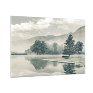 Obraz na skle - Jazero ešte spí - 100x70 cm