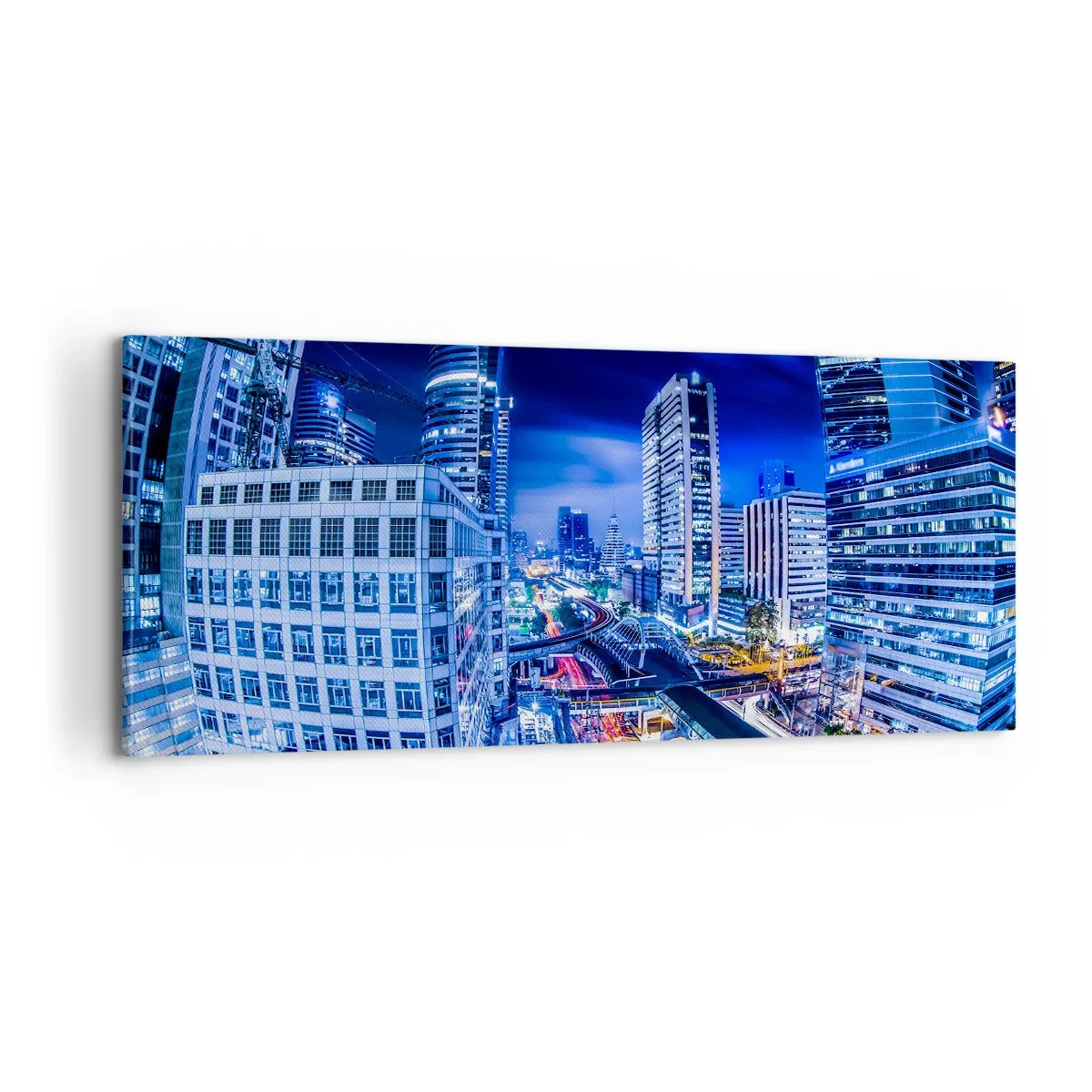 Obraz na plátne - Rytmy nočného mesta - 100x40 cm