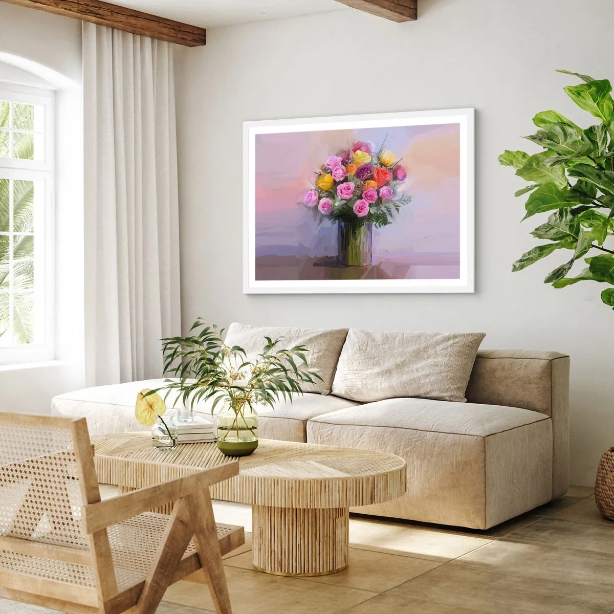 Plagát v bielom ráme - Zachytená krása - 70x50 cm