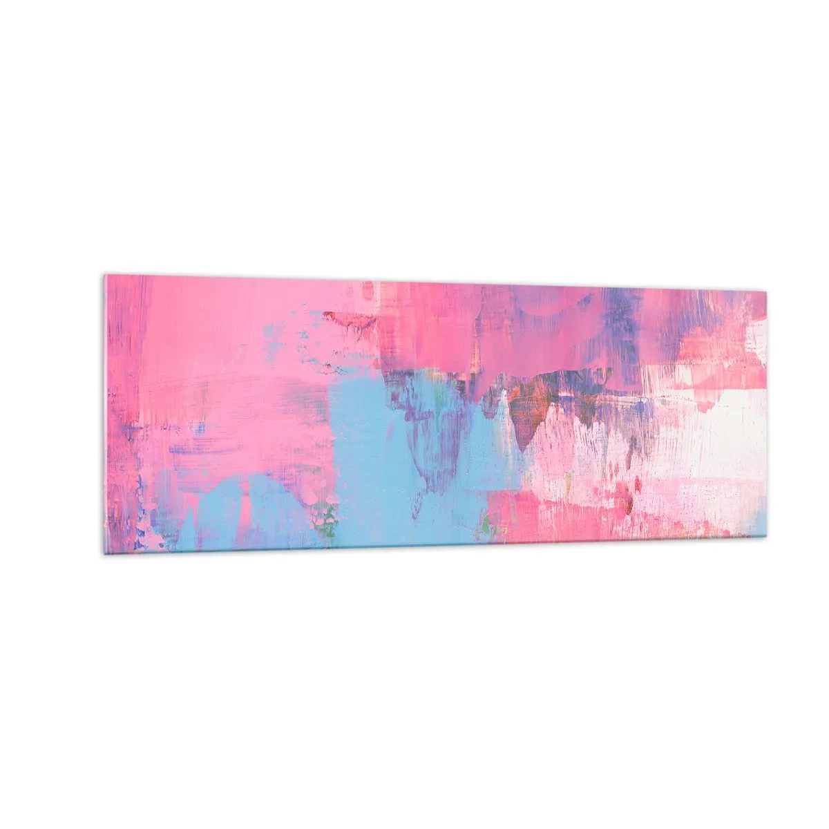 Obraz na skle - Ružová, modrá a štipka svetla - 140x50 cm