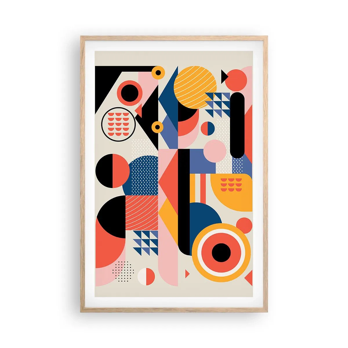 Plagát v ráme zo svetlého duba - Kompozícia: poďme sa hrať - 61x91 cm