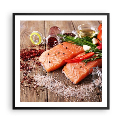 Plagát v čiernom ráme - Nórske dobrodružstvo v kuchyni - 60x60 cm