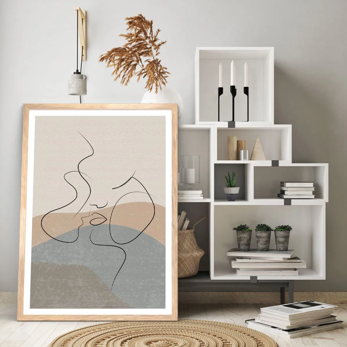 Plagát v ráme zo svetlého duba - Ako ťah štetcom - 61x91 cm