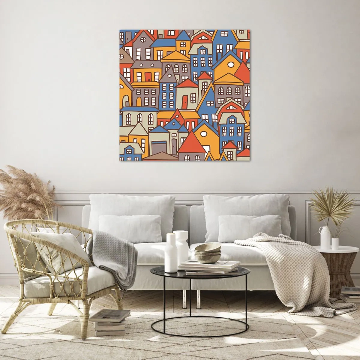 Obraz na skle - Za domom dom - 40x40 cm