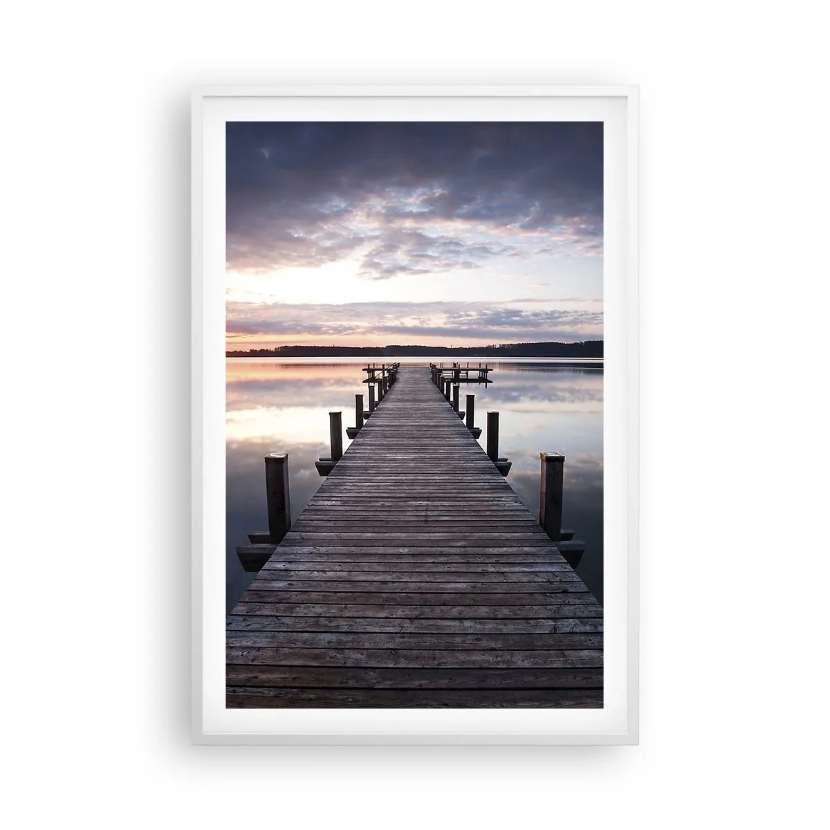 Plagát v bielom ráme - Tichá hranica medzi dňom a nocou - 61x91 cm