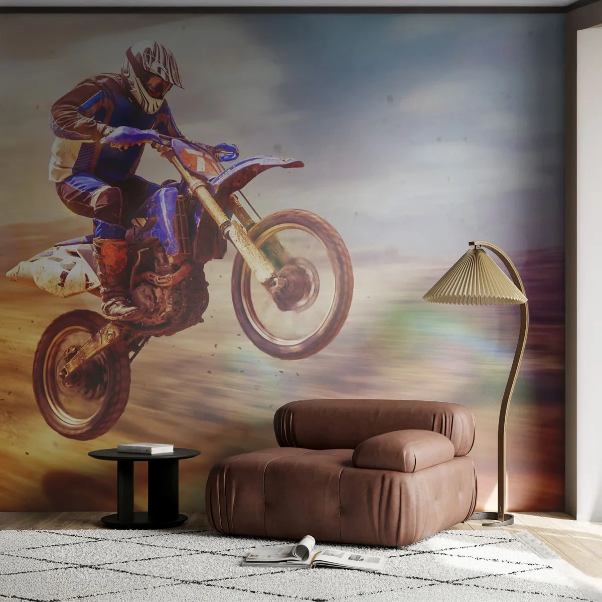 Fototapeta Premium Canvas - Motocyklové šialenstvo - Motokros, Šport, Motocyklista - 500x350 cm