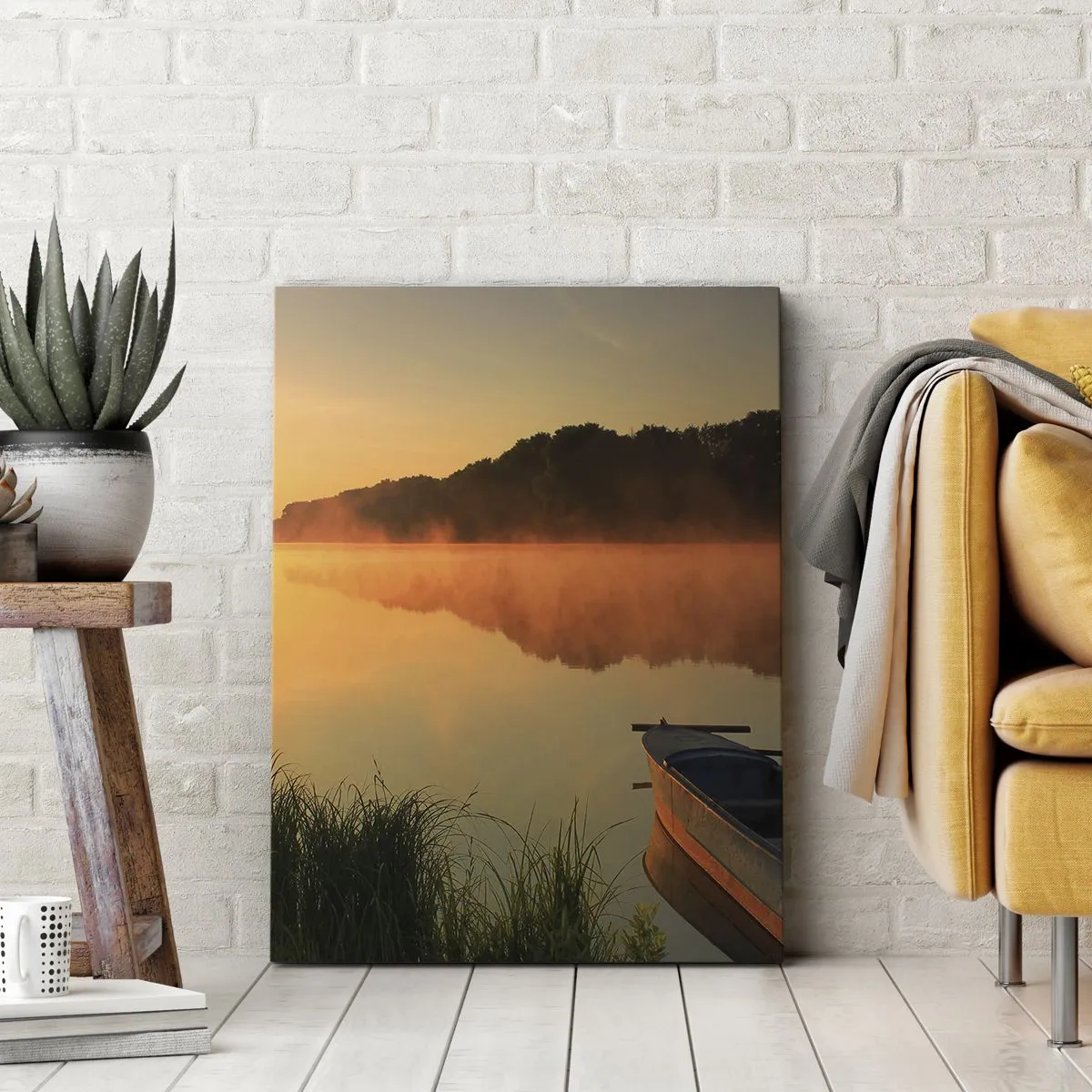 Obraz na plátne - Východ slnka pri vode ako povrch zrkadla - 50x70 cm