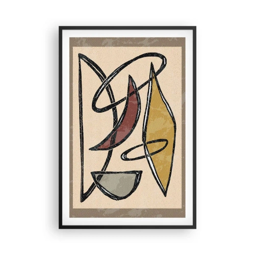 Plagát v čiernom ráme - Kompozícia – oblúky a ovály - 61x91 cm