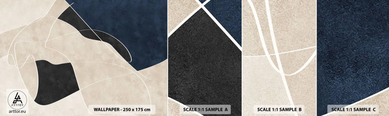 Vzorka Fototapeta Standard Eco - Abstraktná kompozícia – kontrast farieb - Moderné, Abstrakcia, Kus - 100x30 cm