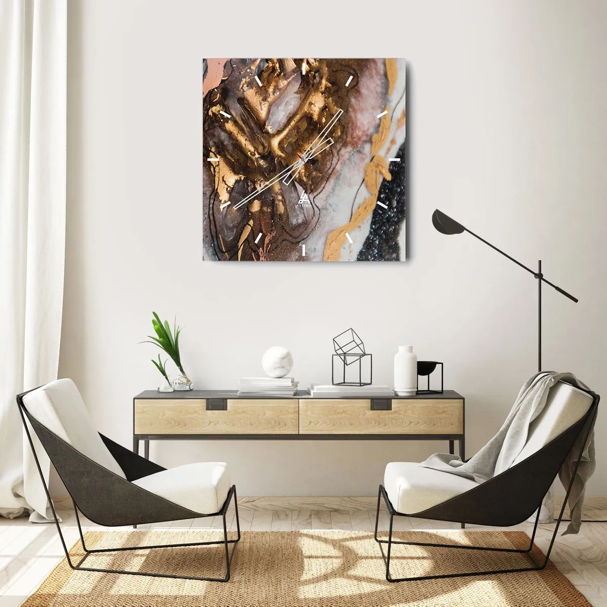 Nástenné hodiny - Prvok krajiny - 30x30 cm