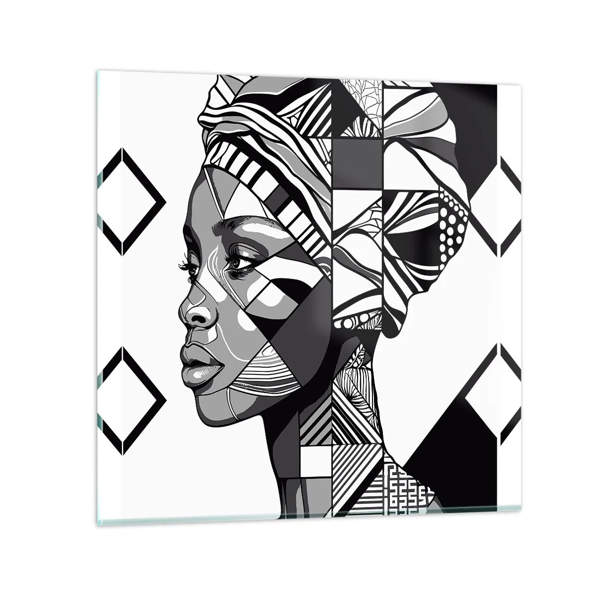 Obraz na skle - Etnický portrét - 70x70 cm
