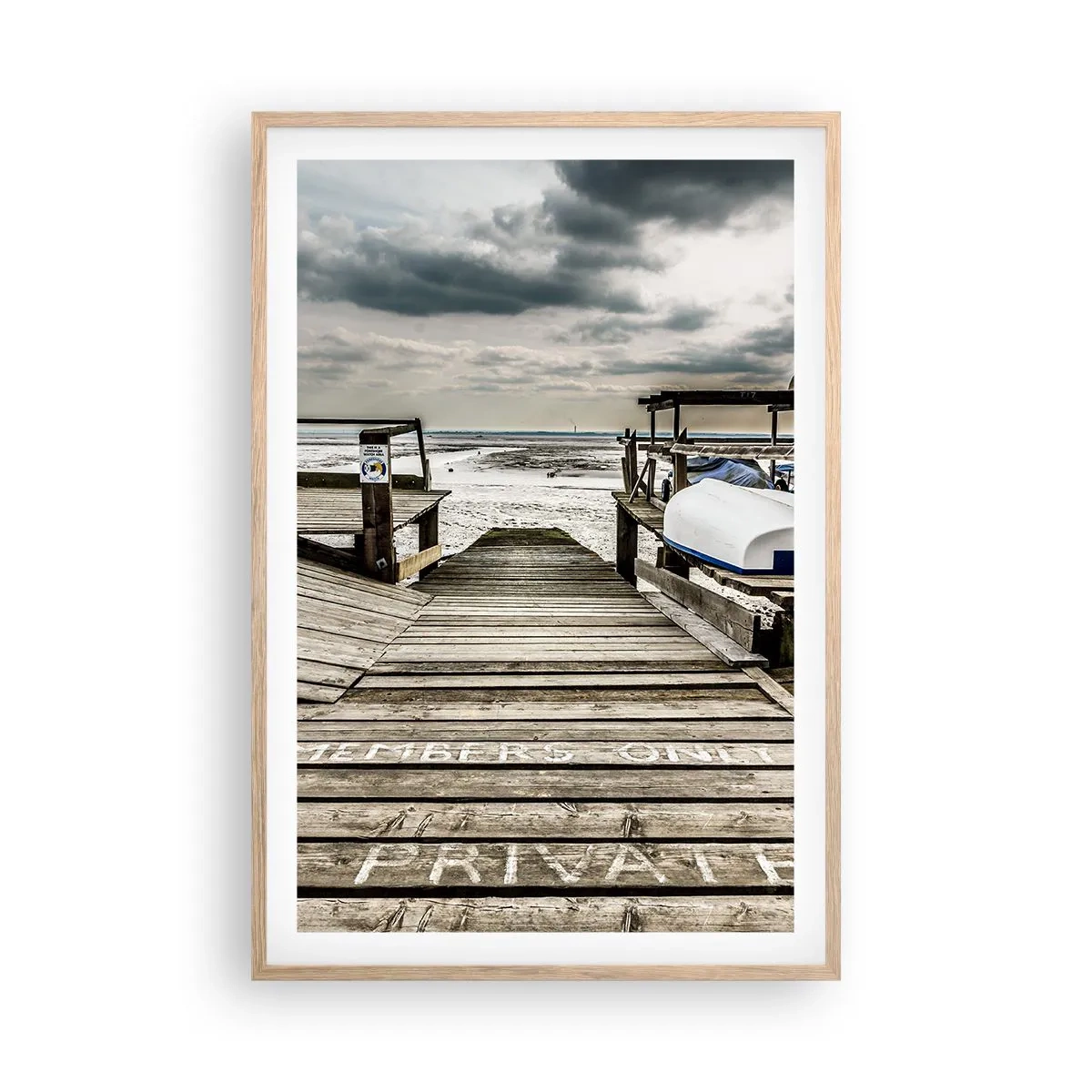 Plagát v ráme zo svetlého duba - Severná pláž - 61x91 cm