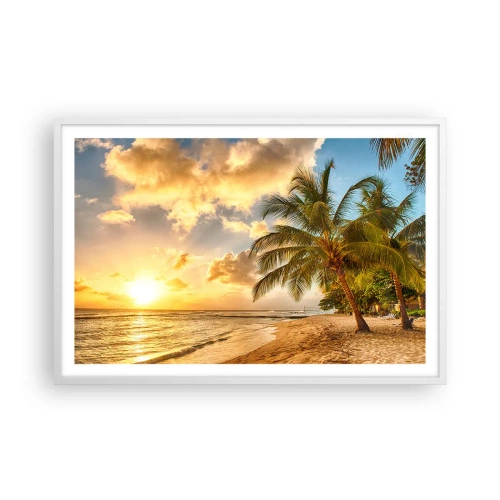 Plagát v bielom ráme - Večné leto, vždy prázdniny - 91x61 cm