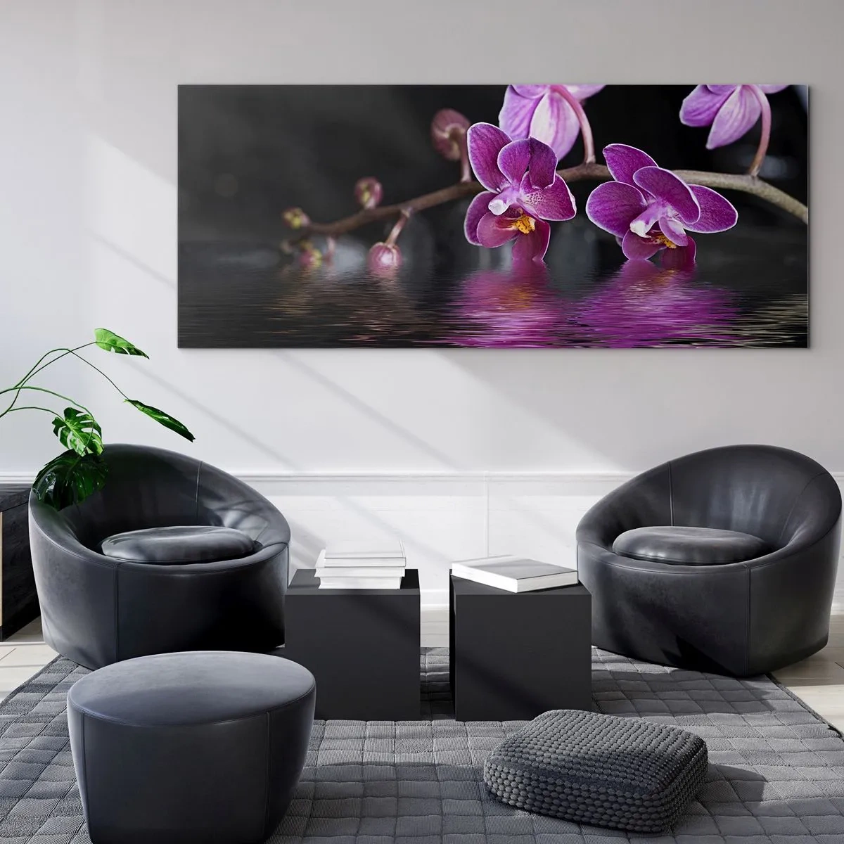 Obraz na skle - Ľaliový odraz krásy - 120x50 cm