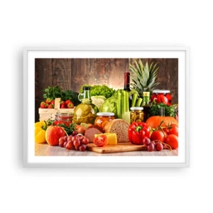 Plagát v bielom ráme - Údené, pečené, marinované - 70x50 cm