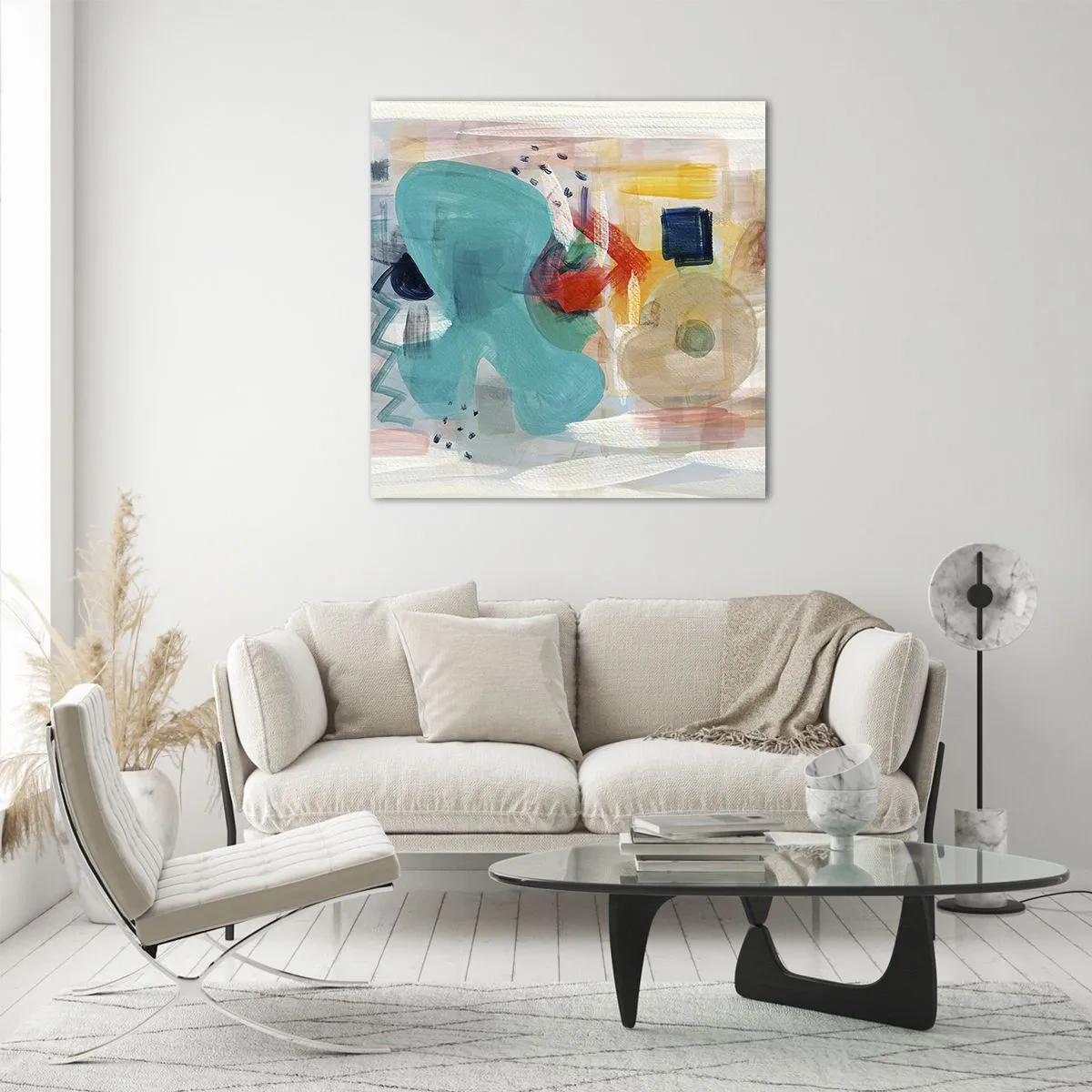 Obraz na skle - Farebná hra - 70x70 cm