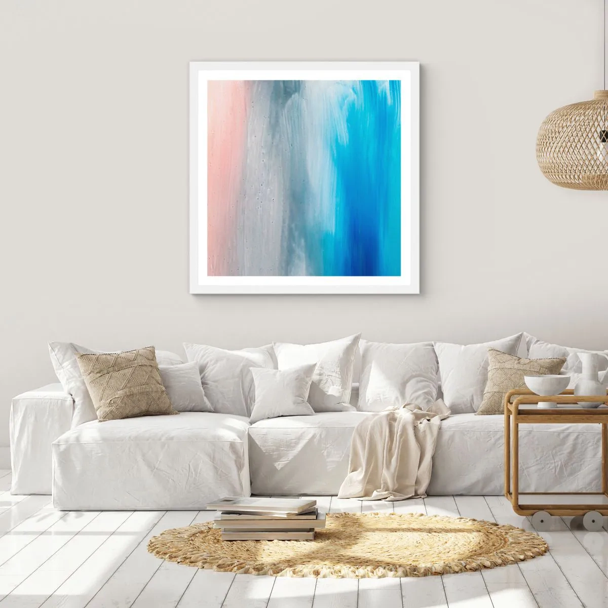 Plagát v bielom ráme - Živly: vzduch - 60x60 cm