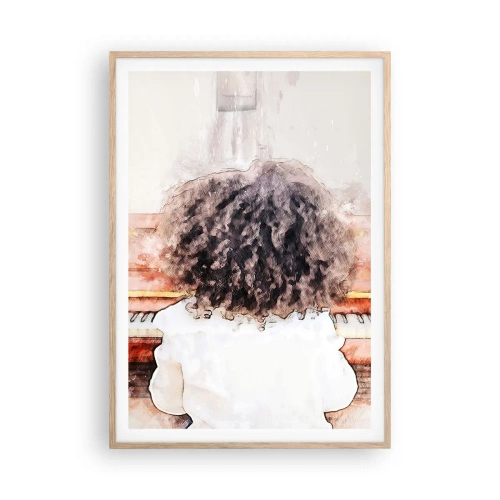 Plagát v ráme zo svetlého duba - V novom svete - 70x100 cm