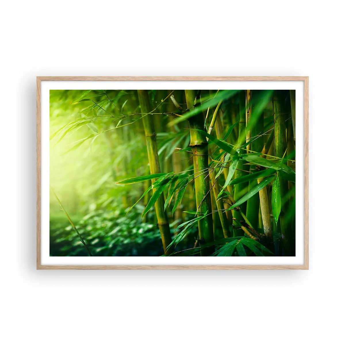 Plagát v ráme zo svetlého duba - Poznať samotnú zeleň - 100x70 cm