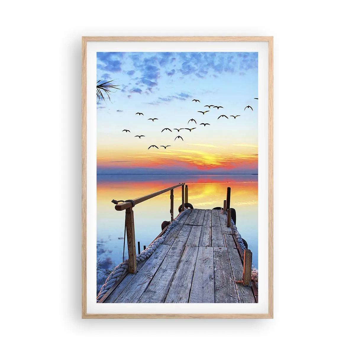 Plagát v ráme zo svetlého duba - Je čas isť späť… - 61x91 cm