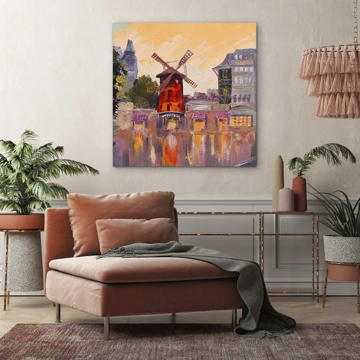 Obraz na plátne - Parížske ikony – Moulin Rouge - 30x30 cm