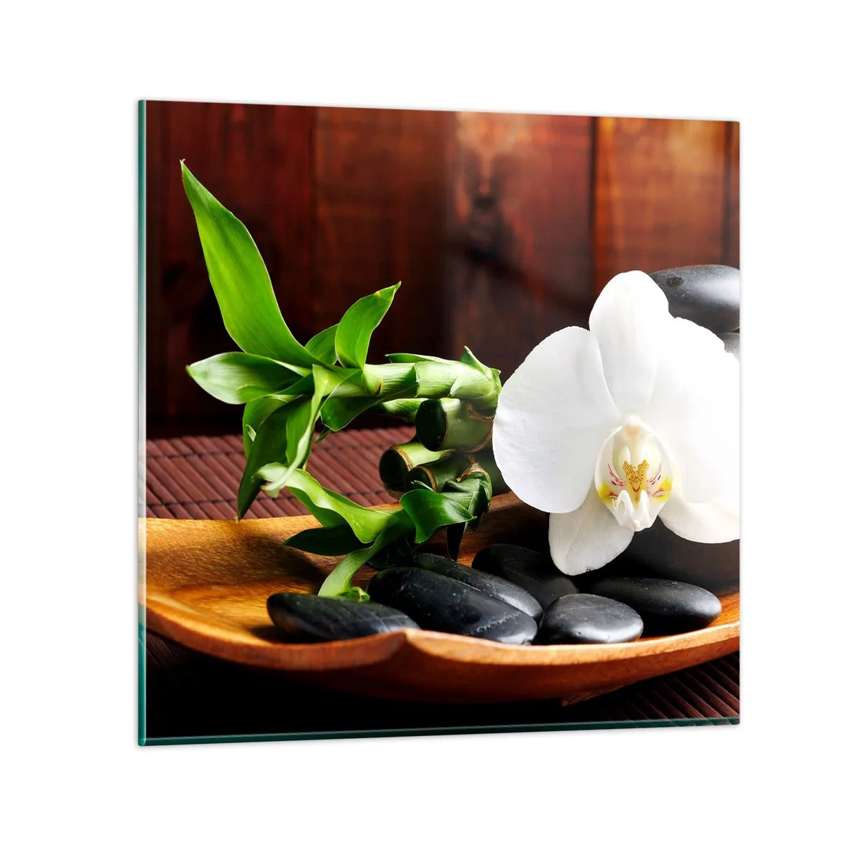 Obraz na skle - Oddajte sa dotyku prírody - 50x50 cm