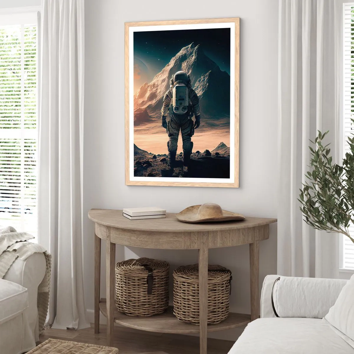 Plagát v ráme zo svetlého duba - Nová výzva - 30x40 cm