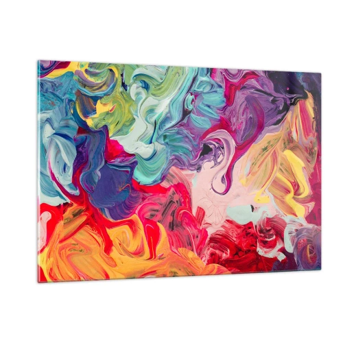 Obraz na skle - Zrodenie farieb - 120x80 cm