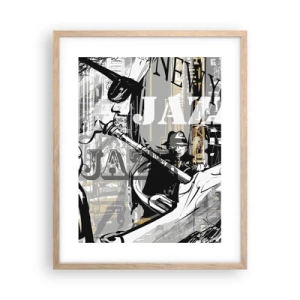 Plagát v ráme zo svetlého duba - V rytme New Yorku - 40x50 cm
