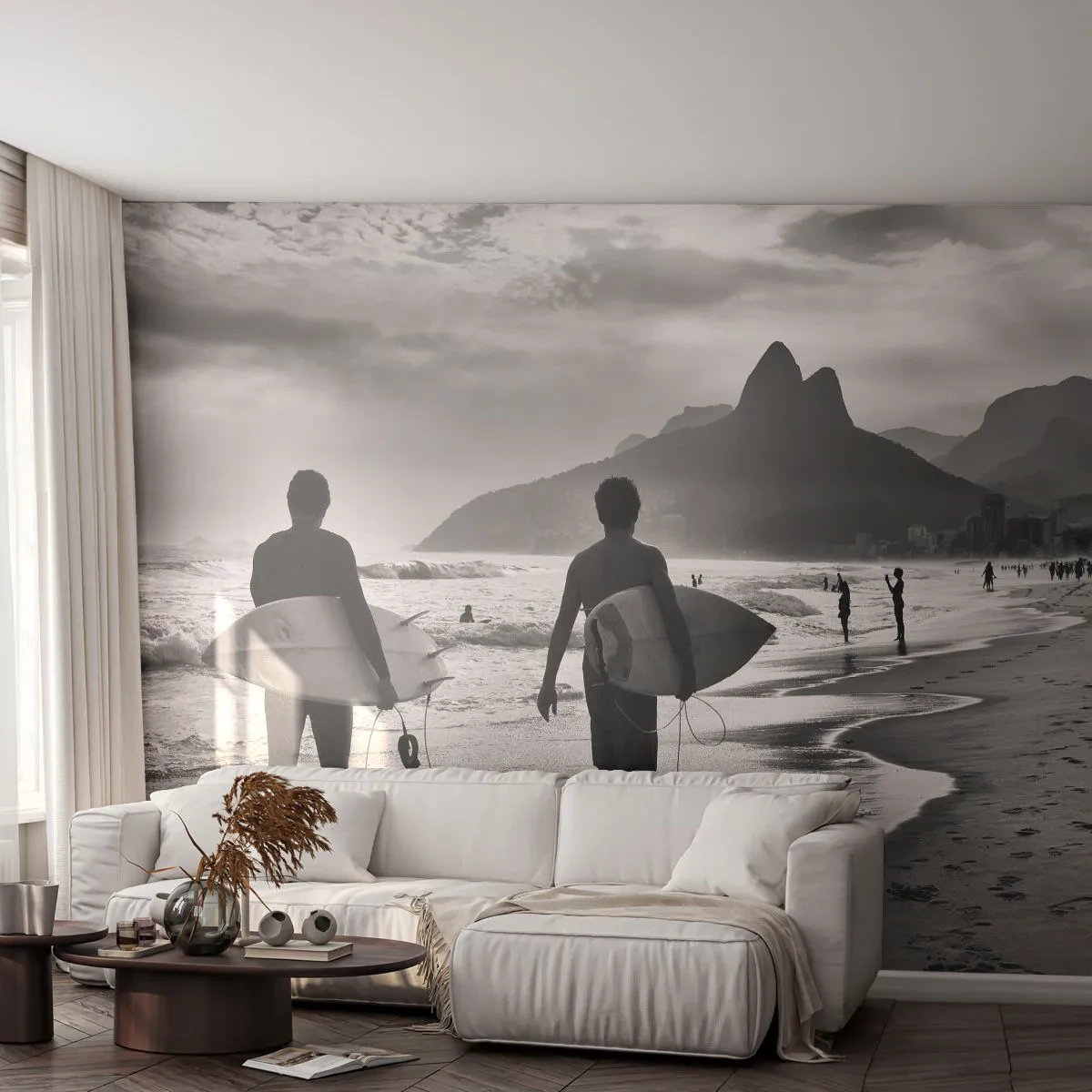 Samolepiaca Fototapeta Deluxe Sticker - Samba na jednu vlnu - Surfer, Brazília, More - 250x175 cm