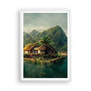 Plagát v bielom ráme - Tropický raj - 70x100 cm