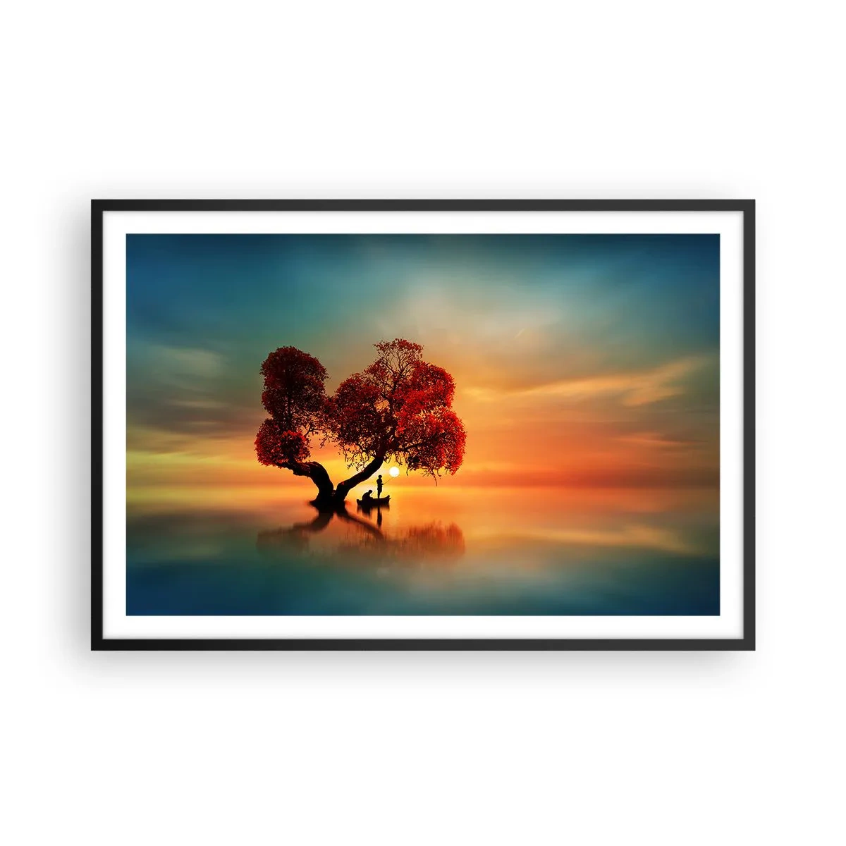 Plagát v čiernom ráme - Voda a ticho vesmíru - 91x61 cm