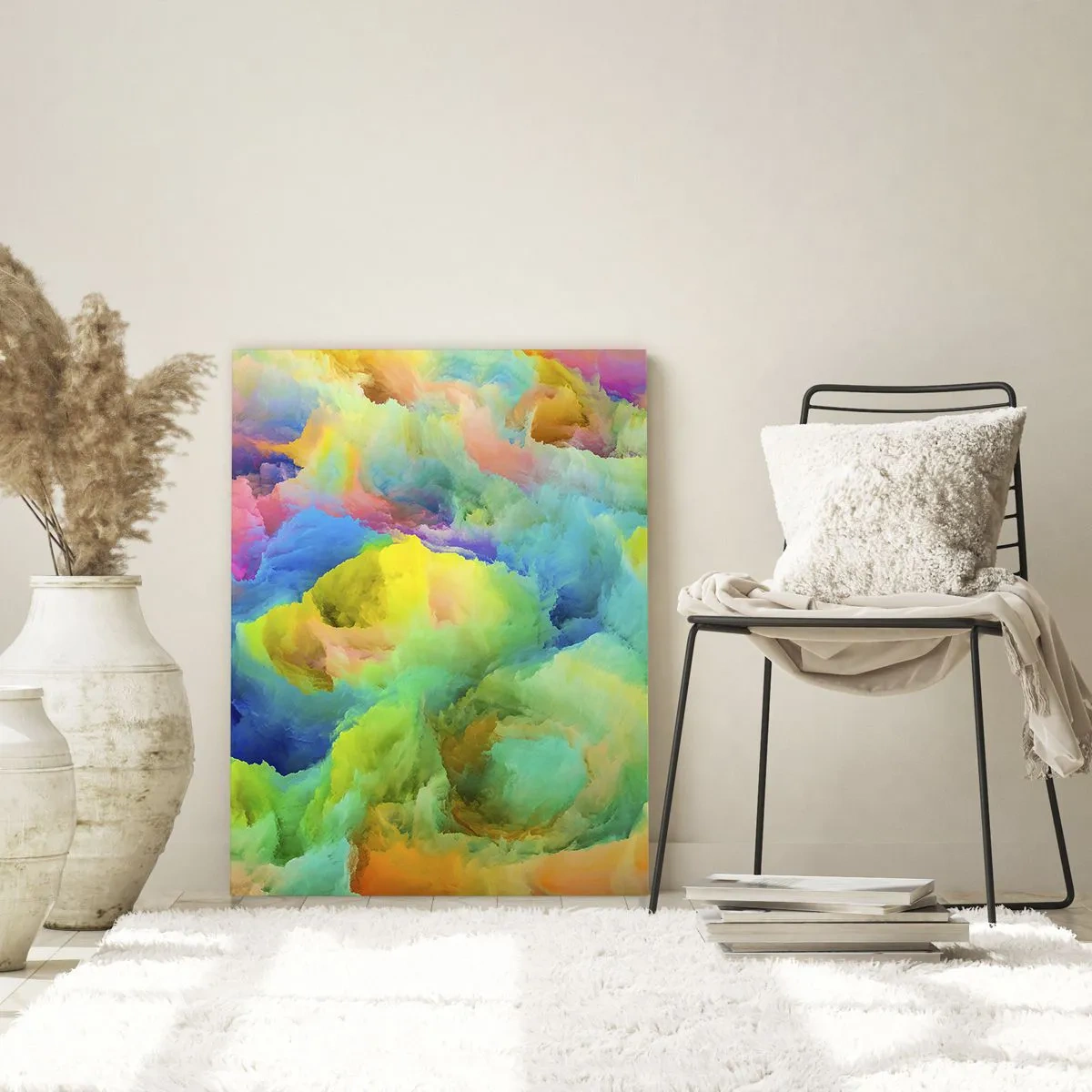 Obraz na skle - Dúhové páperie - 50x70 cm