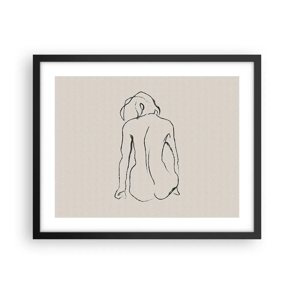 Plagát v čiernom ráme - Dievčenský akt - 50x40 cm