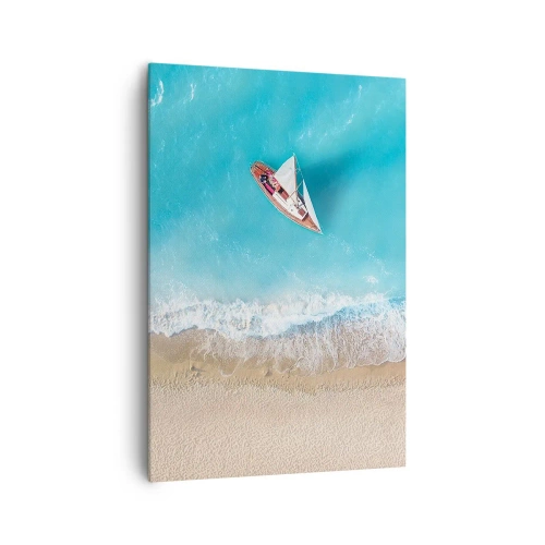 Obraz na plátne - Na hranici modrej a zlatej - 70x100 cm