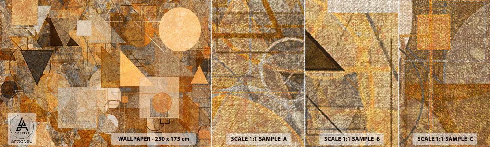 Vzorka fototapety Premium Canvas - Kubistické bronzové štúdium - Abstrakcia, Kus, Moderné umenie - 100x30 cm