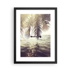 Plagát v čiernom ráme - Hojdať sa ľubovoľne v oblakoch - 30x40 cm