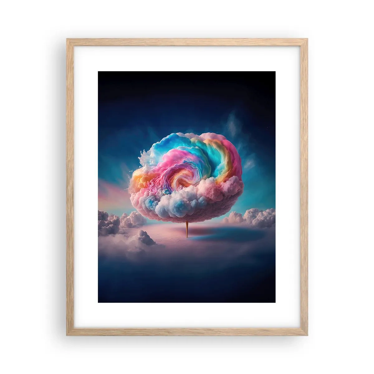 Plagát v ráme zo svetlého duba - Sen o zábavnom parku - 40x50 cm