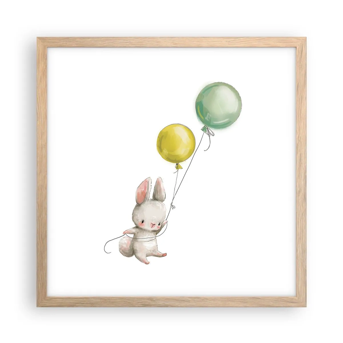 Plagát v ráme zo svetlého duba - Poletím aj ja! - 40x40 cm