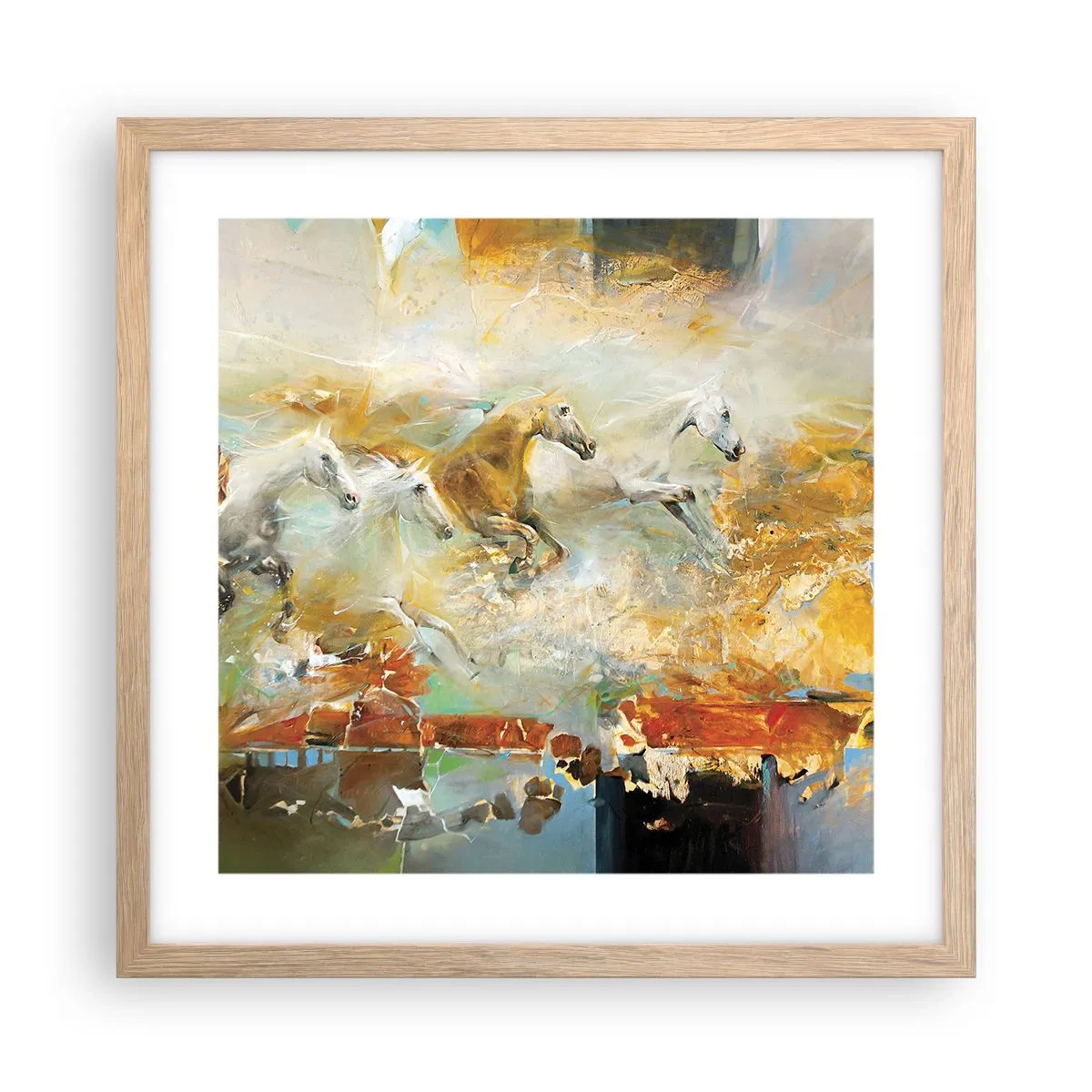Plagát v ráme zo svetlého duba - Cvála svetlom - 40x40 cm