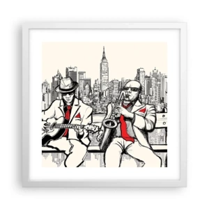 Plagát v bielom ráme - Newyorská improvizácia - 40x40 cm